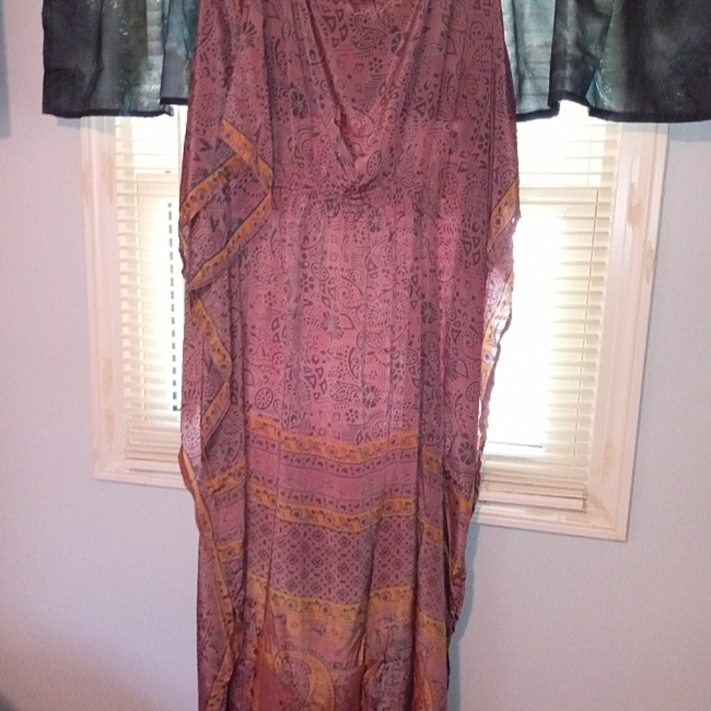 Earthbound silk kaftan dress-Small
